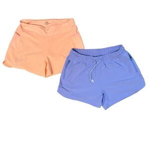 Athleta Girl’s Youth Shorts Size 14 XL Peach & Periwinkle Athletic (LOT 2)